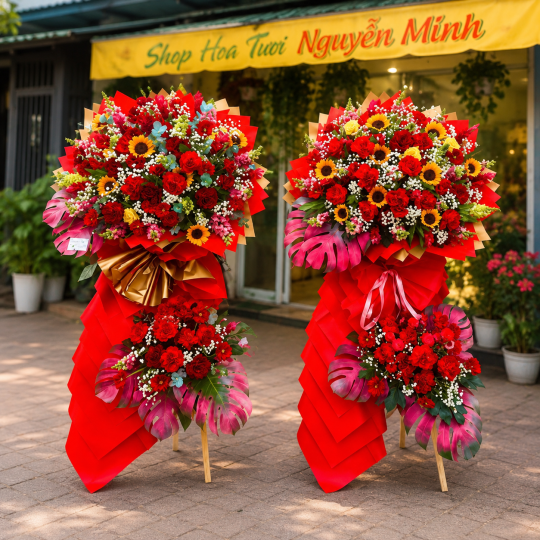 Kệ hoa chúc mừng - tại Gò Đen 